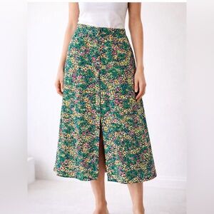 Loft Floral MIDI Skirt M